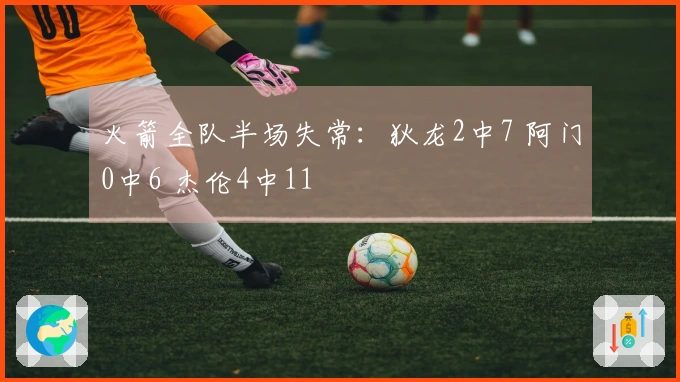 火箭全队半场失常：狄龙2中7 阿门0中6 杰伦4中11